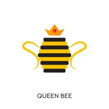 Queen bee logo isolated on white background for your web, mobile and app desi Stock Illustration