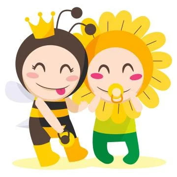Queen Bee Wants Flower Stock Illustration