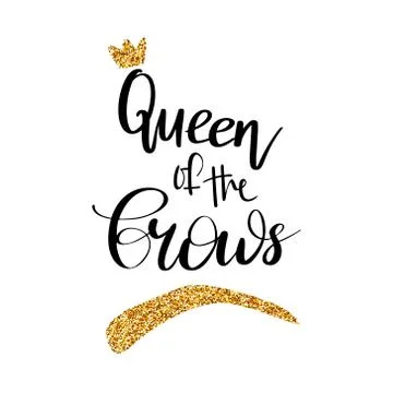 Queen of the brows. Vector hand drawn lettering quote about eyebrows イラスト素材
