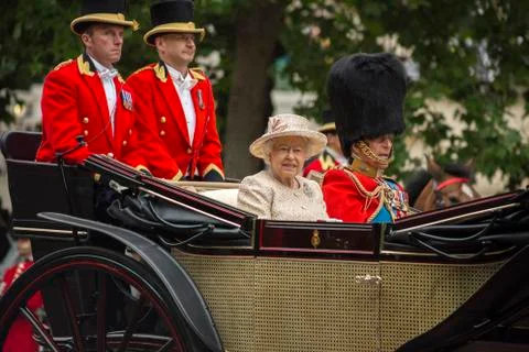 Queen in carrage Stock Photos