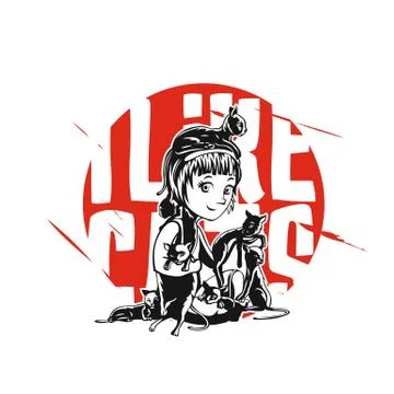 Queen of cats vector illustration. Stock Illustration