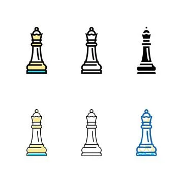 Queen chess color pack icon vector Illustrazione stock