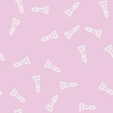 Queen chess line seamless pattern Stock Illustration
