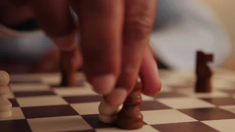 Queen Chess Piece Move on Chessboard Stock Footage 317943950