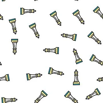 Queen chess vector seamless pattern 스톡 일러스트