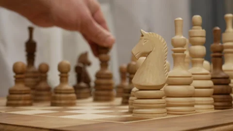 Queen comes out of the blurred side of the board Stock Footage 147075118