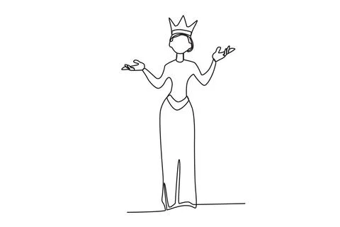 A queen at the coronation ceremony Stock Illustration