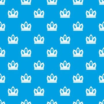 Queen crown pattern seamless blue Illustrazione stock