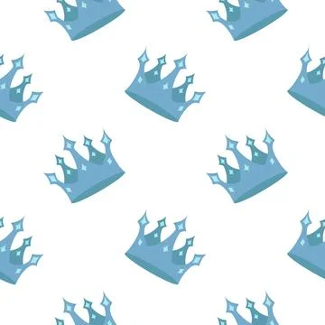 Queen crown seamless pattern Illustrazione stock