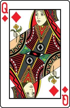 Queen of diamonds Stock Illustration