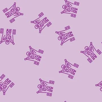 Queen disco party line vector seamless pattern Illustrazione stock