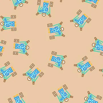 Queen disco party vector seamless pattern 스톡 일러스트