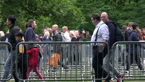 Queen Elizabeth lying in state queue Stock Footage 211306602