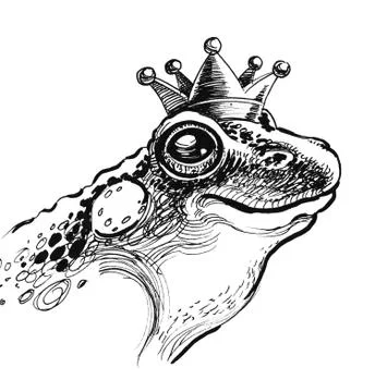 Queen frog Illustrazione stock