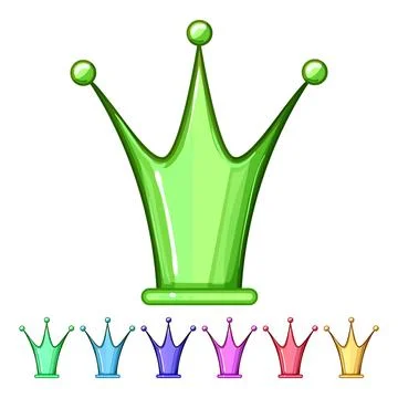 Queen golden crown cartoon vector graphic Stock Illustration
