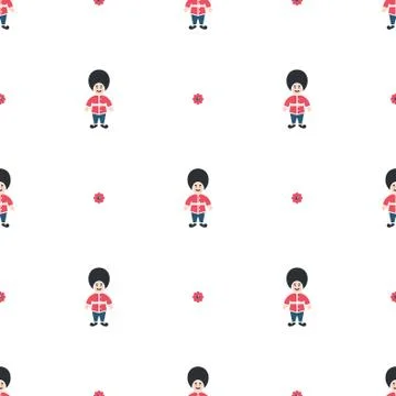 Queen guard cute seamless vector pattern. Stock-Illustration