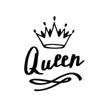 Queen handwritten slogan. Vector illustration Stock Illustration