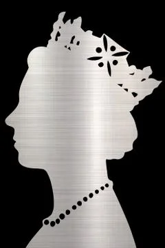 Queen head crown monarchy metallic illustration Stock Illustration