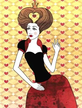 Queen of the hearts. Creative illustration Stock Illustration