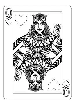 Queen of Hearts Design from Deck of Playing Cards イラスト素材