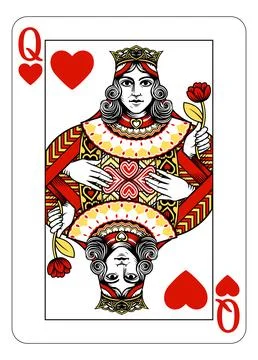 Queen of Hearts Design from Deck of Playing Cards 스톡 일러스트