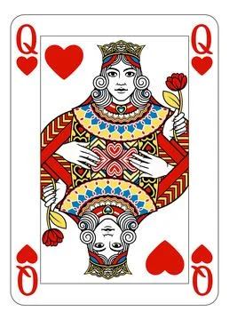 Queen of Hearts Design from Deck of Playing Cards Illustrazione stock