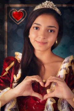 Queen of Hearts Portrait Stock Photos