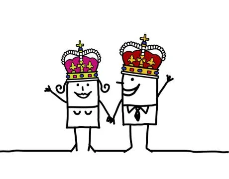 Queen &amp; King Stock Illustration