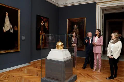 Queen Letizia visits exhibition at the Royal Palace, Madrid, Spain - 17 Dec 2019 Stock Photos