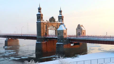 The Queen Louise Bridge. Sovetsk Stock Footage 236541851
