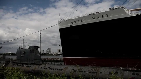 The Queen Mary, contrasted clip Stock Footage 82998948