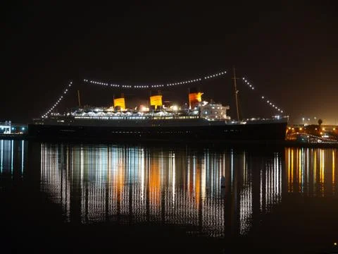 Queen mary night Stock Photos