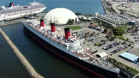 Queen mary ship Drone Stock Footage 111160657