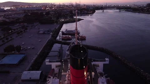 Queen Mary Ship Stock Footage 262580082
