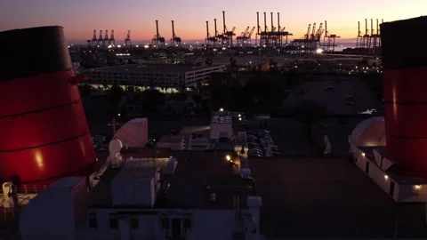 Queen Mary Ship Stock Footage 262581801