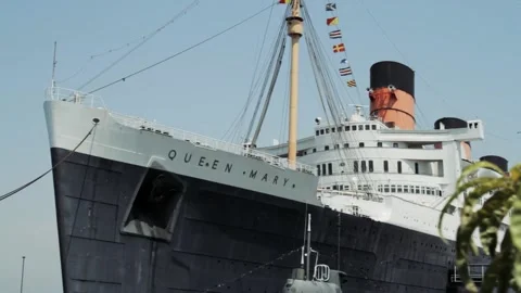 Queen Mary Ship in Long Beach, California Stock Footage 142011781
