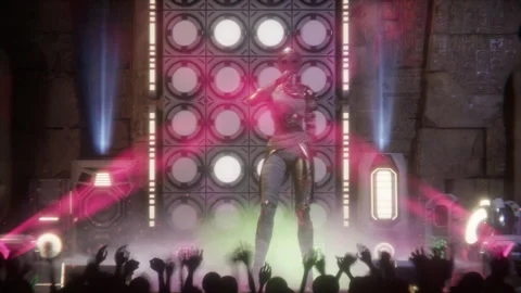 Queen mummy performing rock ready to pair with your music Stock Footage 294086499