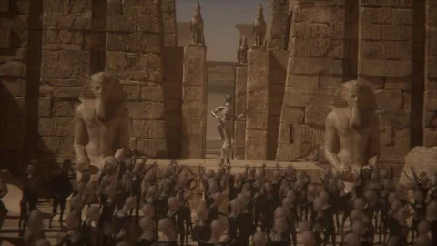 The queen mummy sings to an ecstatic alien crowd in Egypt Stock Footage 293682866