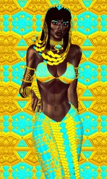 The Queen Of Nubia Stock Illustration