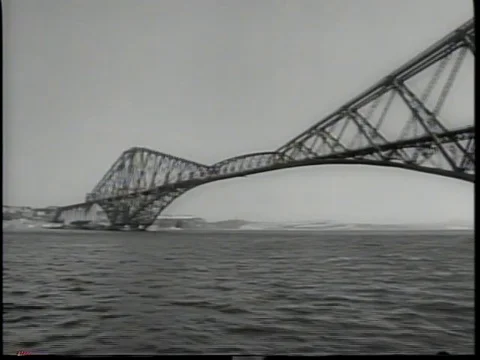 Queen opens new bridge in Scotland 1964 Stock Footage 76288451