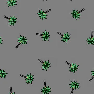 Queen palm tree vector seamless pattern 스톡 일러스트
