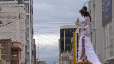 Queen of the Patate Float during Carnival Parade Stock Footage 73097785