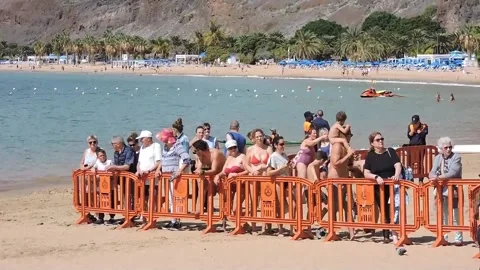 Queen Sofia attends a release of sea turtles recovered from injuries in Tenerife Stock Footage 267436843