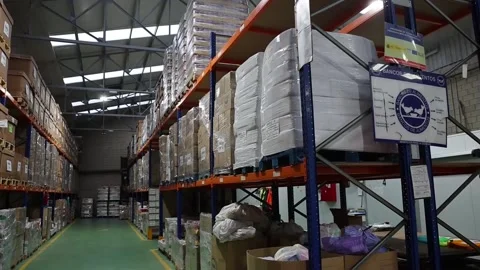 Queen Sofía learns about the work of volunteers at the Bizkaia Food Bank, Basaur Stock Footage 328597830