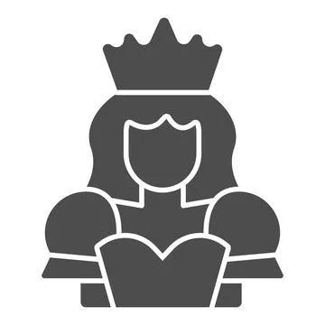 Queen solid icon, fairytale concept, Princess sign on white background, Queen Illustrazione stock