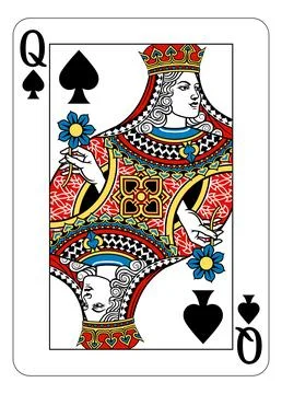 Queen of Spades Design from Deck of Playing Cards 库存插图