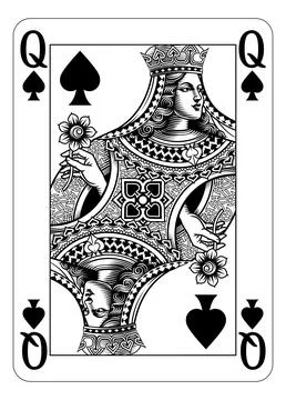 Queen of Spades Design from Deck of Playing Cards Stock Illustration