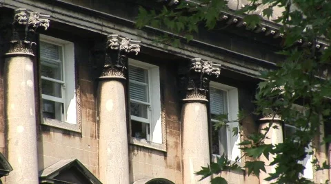 Queen Square CU windows Stock Footage 666545