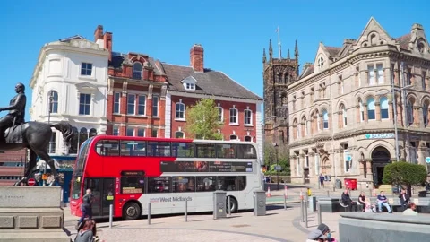Queen Square in Wolverhampton. Stock Footage 152888008