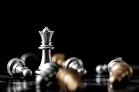 Queen standing in the midst of falling Stock Photos